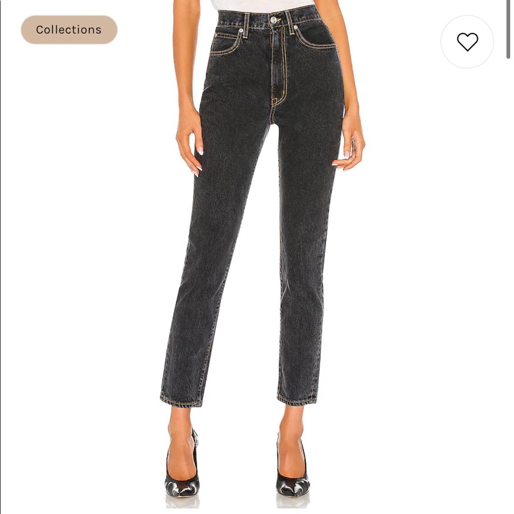 Slvr Lake Beatnik High Rise Slim Jean in Black Smoke